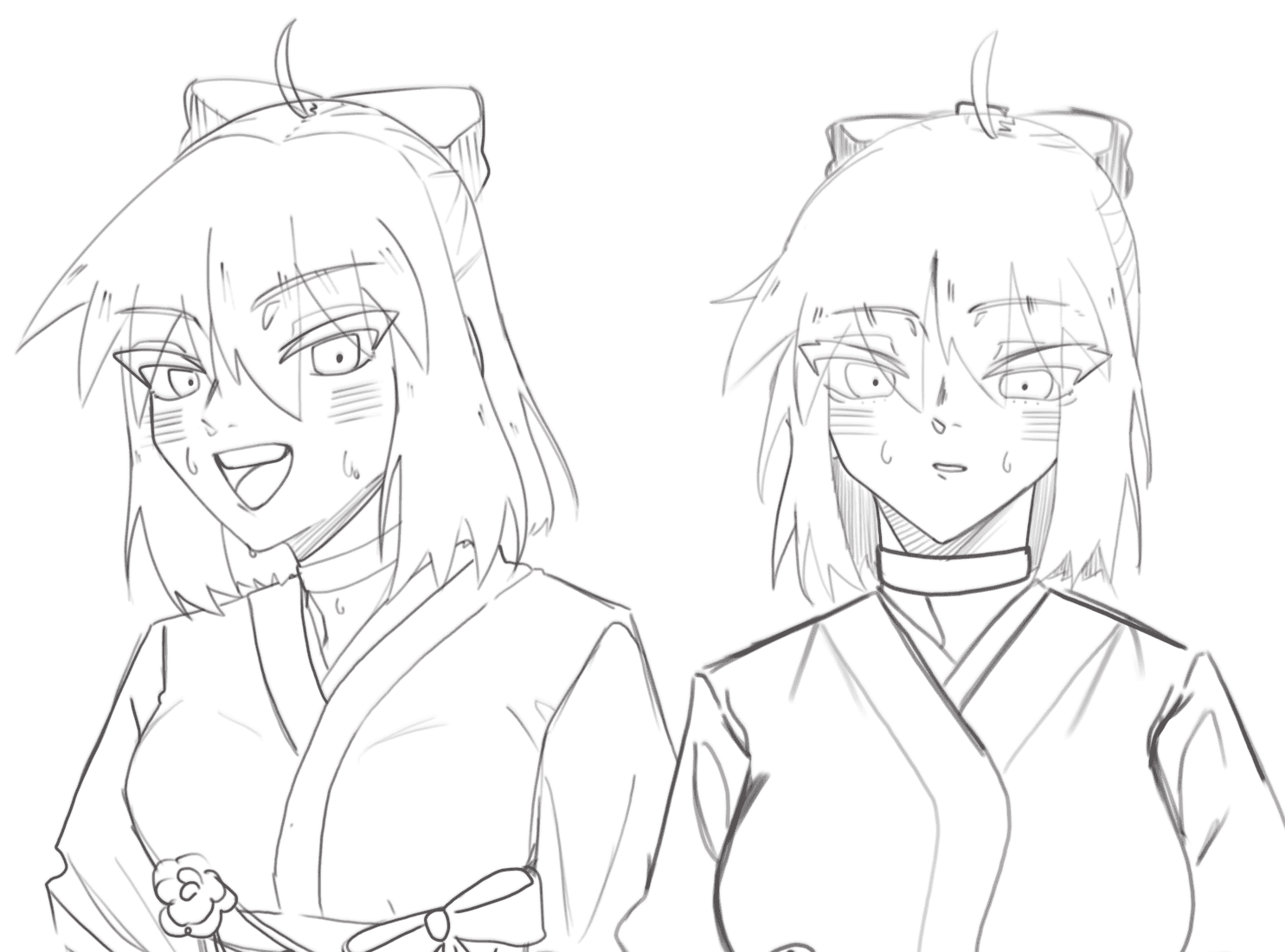 Drawing Okita Souji - Kimono